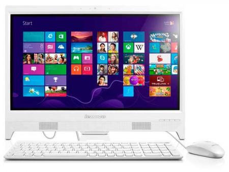PC All in One LENOVO C260 Blanco • Procesador: Intel® Celeron® BayTrail N2830 • Sistema Operativo: Windows 8.1 • Memoria: 4GB • Disco Duro: 500GB • Pantalla: 19.5" LED